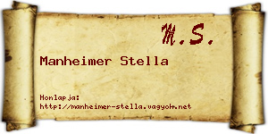 Manheimer Stella névjegykártya